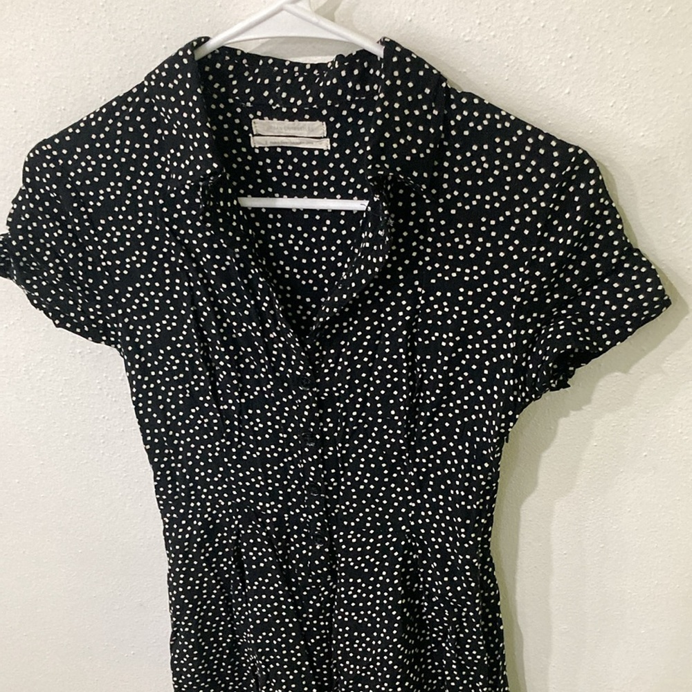 UO romper polka dot button up